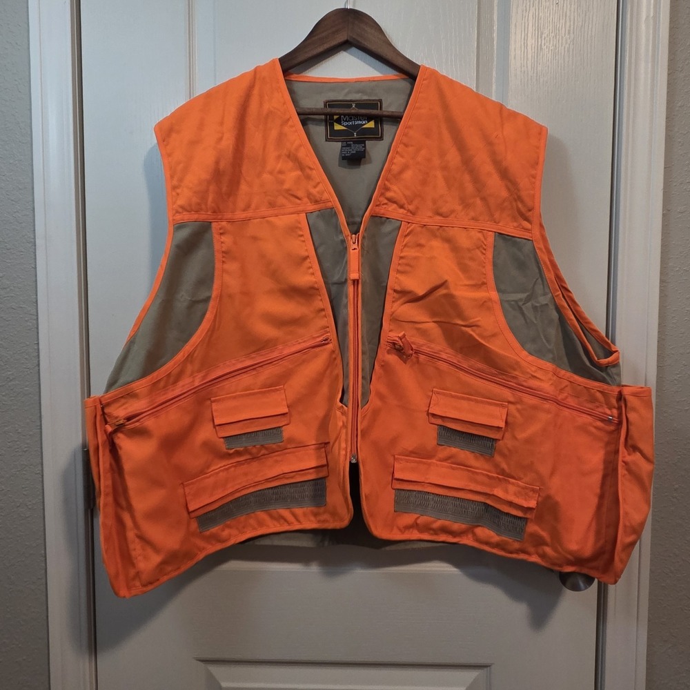 Master Sportsman Bird Hunting Blaze Orange Multi Pocket Vest XXXL
